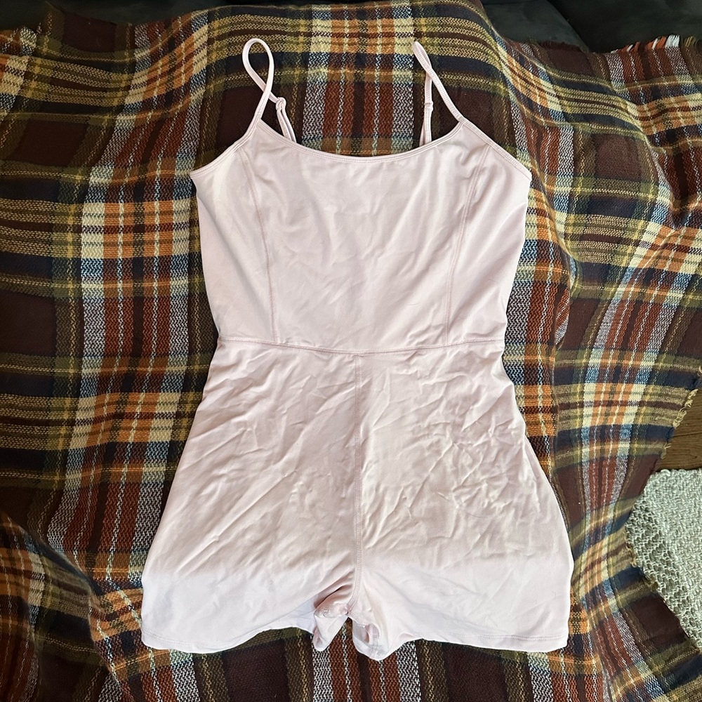 Ballet Pink 🩷 Athleisure lined romper.  🏖️ Beach 🦩 APPROVED ☀️